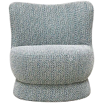 Дизайнерское мягкое кресло без подлокотников в голубой пестрой обивке Roux Armchair варинант исполнения - 3 | Loft Concept в Брянске