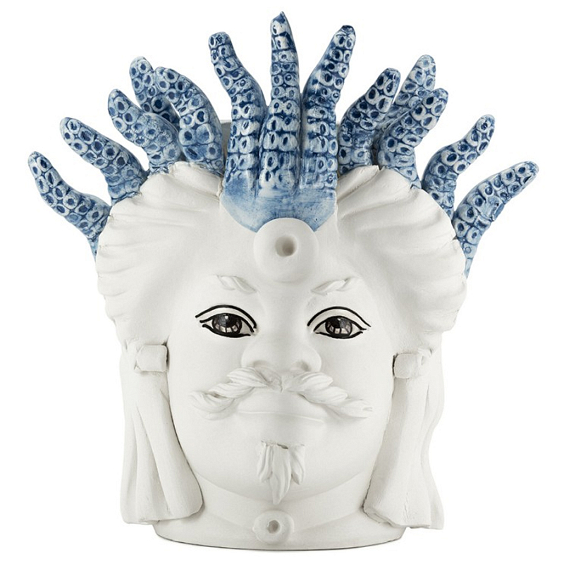 Ваза Vase Moro Man Small White Medusa Light Blue Белый Светло-голубой Ваза Vase Moro Man Small White Medusa Light Blue Белый Светло-голубой в Брянске | Loft Concept