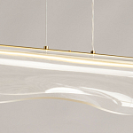 Люстра линейная с прозрачным волнообразным плафоном Wave Line варинант исполнения - 10 | Loft Concept в Брянске