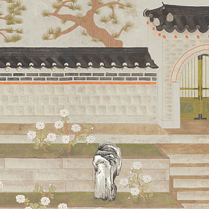 Обои ручная роспись The Art of Learning and Steps for the Flowers by Teo Yang Original colourway on Icefield India tea paper