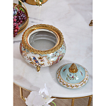 Шкатулка с крышкой из голубого фарфора с риунком птиц и цветов Blue Garden варинант исполнения - 4 | Loft Concept в Брянске