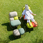 Дизайнерское разноцветное кресло на металлическом каркасе с подставкой для ног Poltronova Plasma Armchair варинант исполнения - 11 | Loft Concept в Брянске