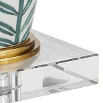 Настольная лампа овальная с тропическим принтом Stylized Aalm Leaves Motif варинант исполнения - 2 | Loft Concept в Брянске