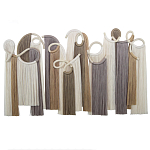 Настенный декор с бахромой белого и бежевого цвета Abstraction I варинант исполнения - 3 | Loft Concept в Брянске