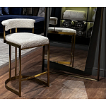 Стул барный букле бежевый с каркасом цвета матовое золото Tactility варинант исполнения - 5 | Loft Concept в Брянске