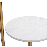 Торшер с мраморным столиком и золотым плафоном Ezio Floor Lamp варинант исполнения - 2 | Loft Concept в Брянске