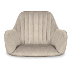 Барный стул со спинкой и подлокотниками на 4-х коричневых деревянных ножках Бежевый Велюр Ava Charm варинант исполнения - 4 | Loft Concept в Брянске