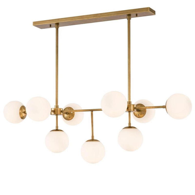 Люстра Chandelier Lux Латунь Античная полированная Белый Люстра Chandelier Lux Латунь Античная полированная Белый в Брянске | Loft Concept