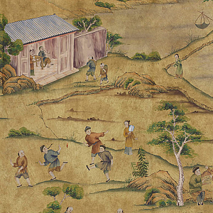 Обои ручная роспись Coutts Oak tobacco