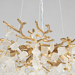 Люстра подвесная золотого цвета с декоративными ветвями и прозрачными рельефными подвесками FAIRYTREE Light варинант исполнения - 7 | Loft Concept в Брянске