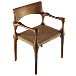 Стул из Ореха с плетеным сидением Kronos Dining Chair Brown варинант исполнения - 1 | Loft Concept в Брянске