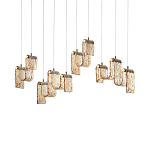 Подвесной светильник линейный с плафонами волнистой формы из фактурного стекла Big Wave варинант исполнения - 7 | Loft Concept в Брянске