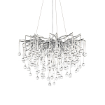 Люстра подвесная с прозрачными стеклянными подвесками в форме капель Диаметр 60 см Droplet Chandelier варинант исполнения - 14 | Loft Concept в Брянске
