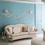 Обои с вышивкой ручной работы Amami Waves Moonbeam colourway on silk moire варинант исполнения - 1 | Loft Concept в Брянске