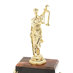 Часы настольные бронзовые из натурального камня Яшма с декором в виде Фемиды Themis Stone Clock варинант исполнения - 3 | Loft Concept в Брянске