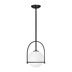 Подвесной светильник с белым плафоном в форме шара в арочной подвеске Hinkley варинант исполнения - 1 | Loft Concept в Брянске