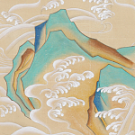 Обои ручная роспись Matsushima Waves Kano on Edo Straw India tea paper варинант исполнения - 1 | Loft Concept в Брянске