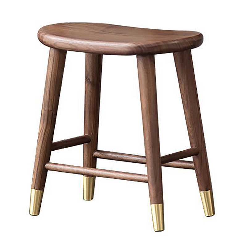Табурет деревянный на золотистых ножках Moon Walnut Furniture Орех Золотой Табурет деревянный на золотистых ножках Moon Walnut Furniture Орех Золотой в Брянске | Loft Concept