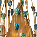 Бра настенное золотое с декором из бирюзовых элементов Peacock Tail варинант исполнения - 1 | Loft Concept в Брянске