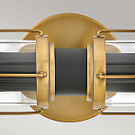 Бра для ванных комнат горизонтальное с 2-мя прозрачным цилиндрическим плафонами на круглом основании Hinkley варинант исполнения - 3 | Loft Concept в Брянске