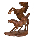 Статуэтка из дерева в виде лошадей Scowns варинант исполнения - 1 | Loft Concept в Брянске