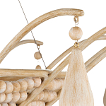 Люстра из деревянных бусин с подвесками в виде капель Wooden Beads варинант исполнения - 3 | Loft Concept в Брянске