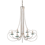 Люстра серебряного цвета с изогнутыми элементами каркаса Twisted Iron Chandelier варинант исполнения - 1 | Loft Concept в Брянске