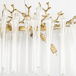 Люстра подвесная прямоугольная с бронзовыми акцентами и прозрачными стеклянными каплями Droplet Chandelier варинант исполнения - 5 | Loft Concept в Брянске