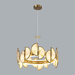 Люстра круглая с полукруглыми плафонами из искусственного алебастра в бронзовой оправе Marbella варинант исполнения - 6 | Loft Concept в Брянске