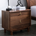 Прикроватный деревянный столик с ящиками Moon Walnut Furniture варинант исполнения - 1 | Loft Concept в Брянске