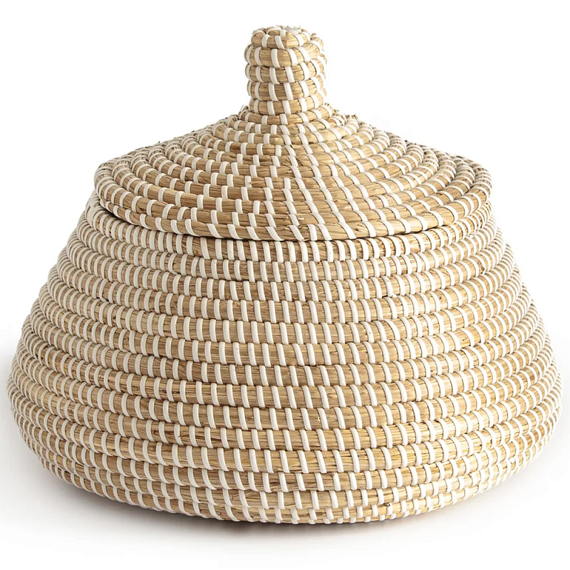 Корзина с крышкой Lindsay Wicker Basket Бежевый Корзина с крышкой Lindsay Wicker Basket Бежевый в Брянске | Loft Concept