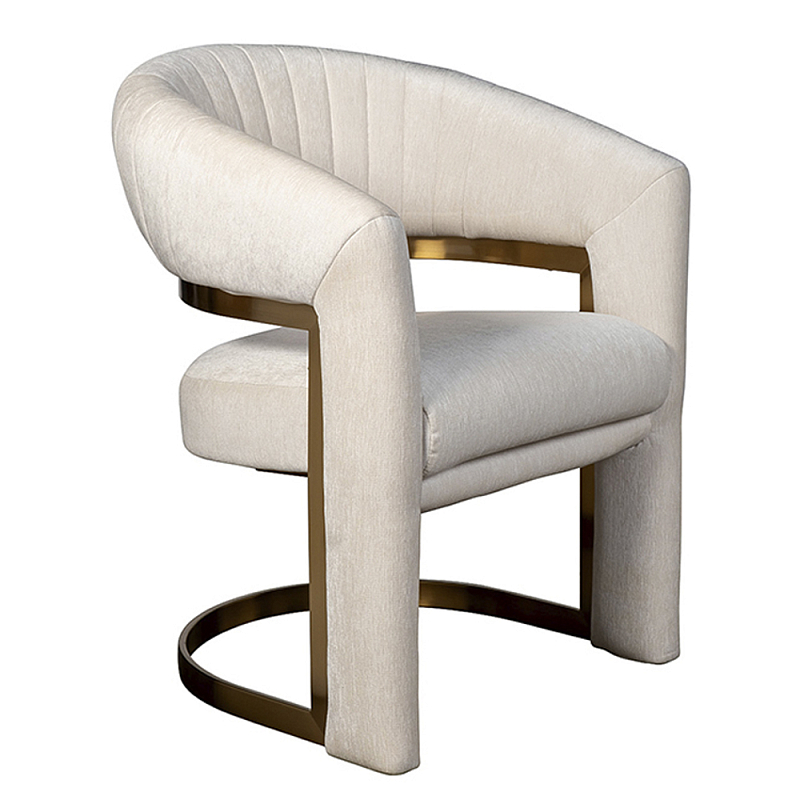 Полукресло Valbonne Chair cream velour Кремовый Золотой в Брянске | Loft Concept 