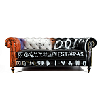 Диван Честерфильд граффити graffiti Orange Sofa натуральная кожа варинант исполнения - 3 | Loft Concept в Брянске