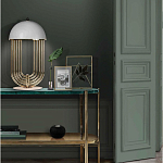 Консоль овальной формы золотая с полкой для хранения Craig варинант исполнения - 3 | Loft Concept в Брянске