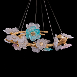 Люстра круглая на золотом каркасе с цветочным декором Miscellaneous herbs варинант исполнения - 2 | Loft Concept в Брянске