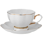 Чайный сервиз из фарфора со стразами на 6 персон 15 предметов Shine Porcelain варинант исполнения - 1 | Loft Concept в Брянске