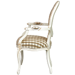 Стул с подлокотниками и круглой спинкой  Checkered Upholstery Chair обивка в клетку варинант исполнения - 3 | Loft Concept в Брянске