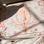 Мягкая банкетка из массива бука серая с растительным орнаментом Raffael Grey Floral Banquette варинант исполнения - 2 | Loft Concept в Брянске