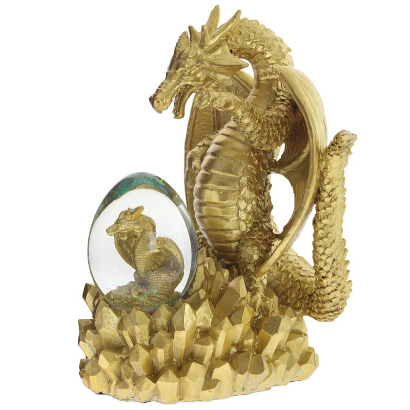 Декоративная статуэтка Дракон Dragon Glass Egg Gold Прозрачное Стекло Золотой Декоративная статуэтка Дракон Dragon Glass Egg Gold Прозрачное Стекло Золотой в Брянске | Loft Concept