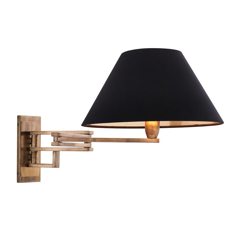 Бра Wall Lamp Lutetia Brass Латунь Античная полированная Черный Бра Wall Lamp Lutetia Brass Латунь Античная полированная Черный в Брянске | Loft Concept