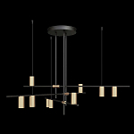 Люстра с 9-ю цилиндрическими плафонами цвета латунь TRIBES CHANDELIER варинант исполнения - 1 | Loft Concept в Брянске