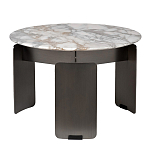 Столик журнальный с круглой мраморной столешницей на трех опорах Marble Stone Drawing варинант исполнения - 1 | Loft Concept в Брянске