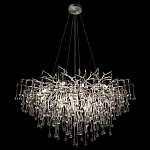 Люстра подвесная с прозрачными стеклянными подвесками в форме капель Диаметр 100 см Droplet Chandelier варинант исполнения - 15 | Loft Concept в Брянске