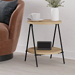 Стол приставной с 2-мя круглыми столешницами из дерева ESSEL OAK варинант исполнения - 7 | Loft Concept в Брянске