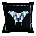 Подушка декоративная бабочка с синим узором Ikat Pattern варинант исполнения - 1 | Loft Concept в Брянске