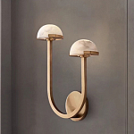 Бра с 2-мя мраморными плафонами на латунном корпусе Light Warm Light варинант исполнения - 3 | Loft Concept в Брянске