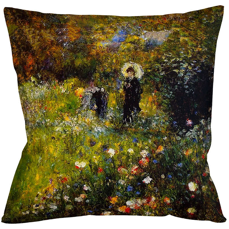 Подушка декоративная с цветочным принтом Impressionism in Color Мульти Бежевый в Брянске | Loft Concept 