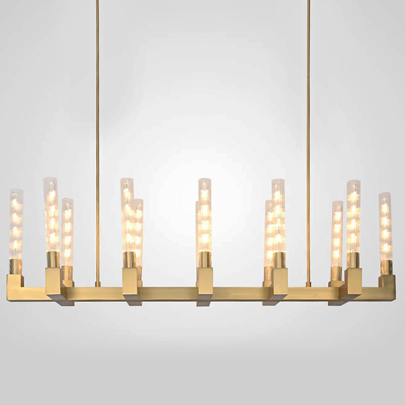 Люстра CANELLE Linear Chandelier 12 Modern Brass Латунь в Брянске | Loft Concept 