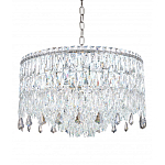 Люстра круглая с хрустальными подвесками на серебряном каркасе Roul Crystal Light варинант исполнения - 6 | Loft Concept в Брянске