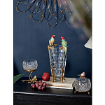 Ваза из прозрачного стекла с бронзовыми ножками и фигурками попугаев Eden Garden porcelain and bronze варинант исполнения - 2 | Loft Concept в Брянске